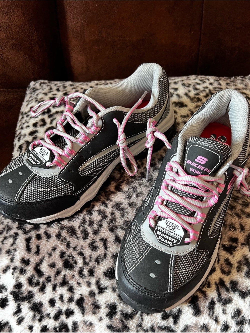 Skechers Work Biscoe ST Steel Toe Shoes Women’s Size 6 Black Pink - LIKE NEW! - Picture 11 of 11